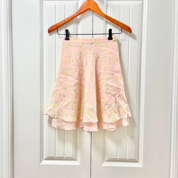 Vintage Misselleci Les Copains Floral Tiered Skirt Pink – Size 0 - Picture 2 of 8